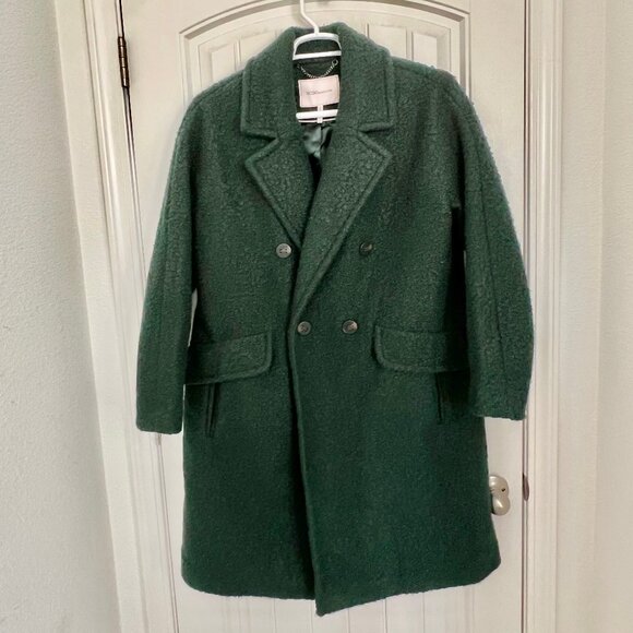 BCBGeneration Women's Double Breasted 4-Button Boucle Peacoat in Emerald Size 1x - Picture 7 of 12